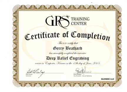 Deep Relieve Engraving Certificate