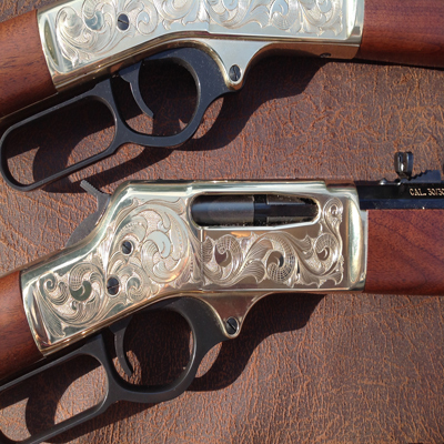 Right Side of Engraved Henry Rifle 30-30
